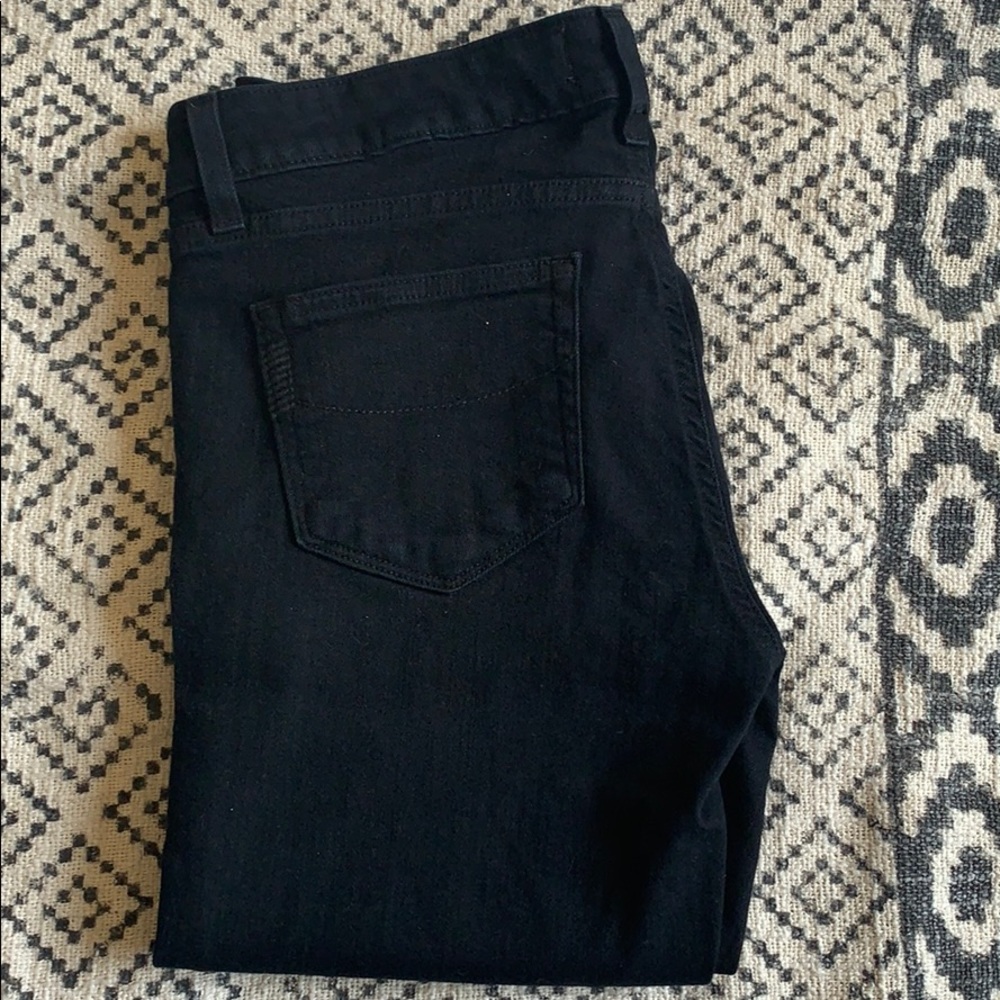 Paige Skyline Straight Black Skinny Stretch Jeans